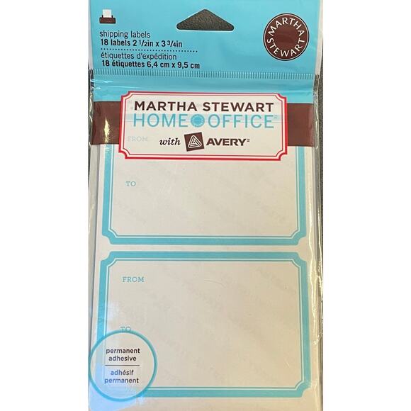 Martha Stewart Avery Shipping Labels Blue 72461 Lot of 8, 144 Total Home Office - Picture 4 of 7
